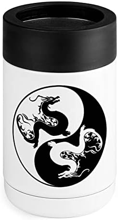 Yin Yang Dragons Cup Cup din oțel inoxidabil izolat Can Coolers Tumbler cu capace pentru femei pentru bărbați cadouri