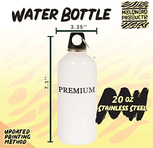 Produse Molandra CAUSATOR - Sticlă de apă albă din oțel inoxidabil 20oz Hashtag cu carabină, alb