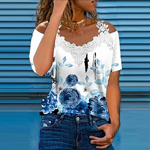 Tricouri Pullover Femei Primăvara Summer Dantelă Casual Casual Casual V Tricou Bluză Tricou Tricou Tricou