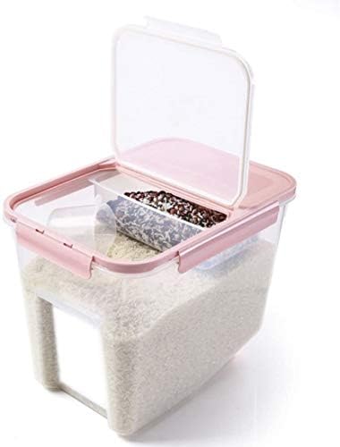 Zyhmw Rice Storage c Ontainer 10kg / 22Lb, etanșă la umiditate cereale fasole făină cutie de depozitare a alimentelor cu roți și cupă de măsurare-33,5 X 23,5 X 27cm