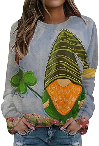 Yubnlvae St. Patrick ' s Day Mardi pentru femei imprimare Drăguț o gât vrac se potrivesc vacanta irlandez Pulover