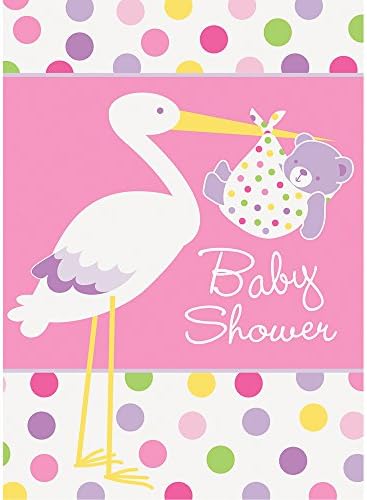Invitații roz de duș pentru bebeluși, 8ct