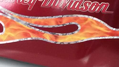 Decaluri de flacără - Old School - True Fire w/ Silver Folil Pinstripe - Set 8pc - Pentru Harley Davidson Sportster Dynaglide