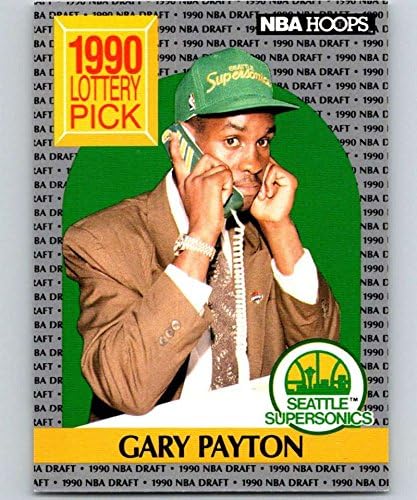 1990-91 Hoops Baschet 391 Gary Payton RC Rookie Card Seattle Supersonics
