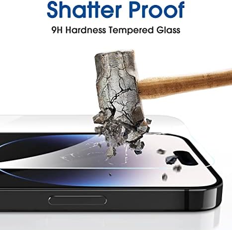 amFilm Ecran protector OneTouch compatibil cu iPhone 14 Pro Max 6.7 & # 34;, Insula dinamic compatibil-cu Kit de instalare ușoară, acoperire completă caz Prietenos, sticlă călită, 2 Pachet