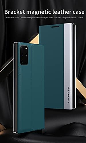 Ysnzaq Hard PU + TPU piele moda Slim telefon caz cu șoc Magnetic Kickstand full Inclusive de Protecție telefon de afaceri acoperi pentru Samsung Galaxy A02s / Samsung Galaxy A03S CX Negru