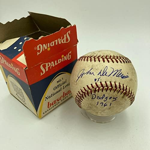 John de Merit semnat în 1961 joc de hit efectiv folosit de baseball Milwaukee Braves JSA COA - MLB Game Autographed a folosit