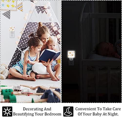 Corgi Face Light Night Lead LED fără sudură, faruri de noapte pentru copii pentru dormitor în perete Lumpe de noapte Luminozitate reglabilă pentru dormitor Scările Holului Holul pentru bebeluși Decor