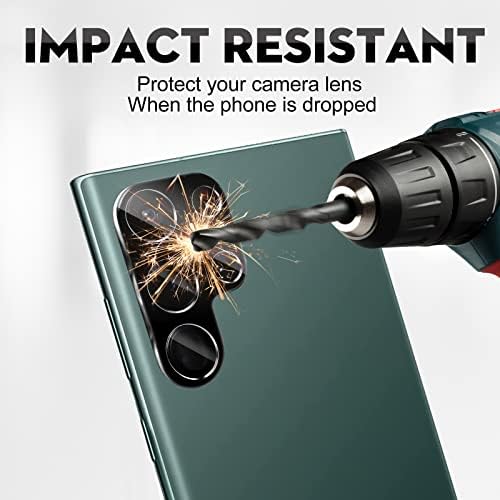 wolsiamc [3 Pack] proiectat pentru Samsung Galaxy S22 Ultra Camera lens Protector sticlă călită, [caz Prietenos] [versiune