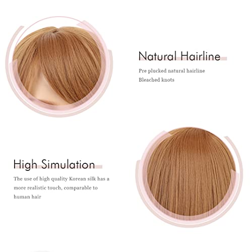 Wiginway scurt peruca cu oblic Bang naturale Yaki drept sintetice pentru femei întuneric Auburn peruci rezistente la căldură fibre naturale
