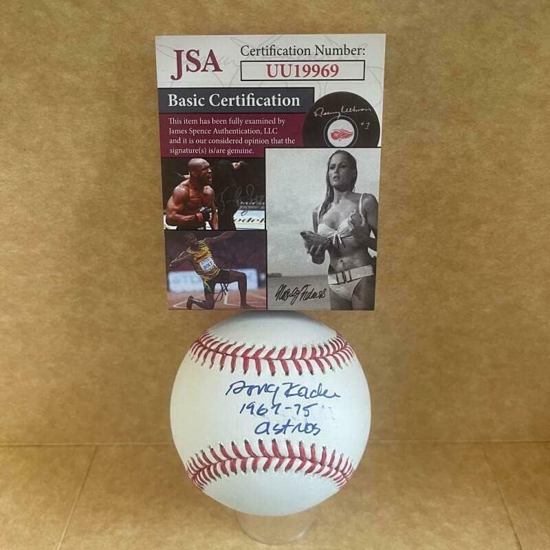 Doug Rader 1967-75 Astros a semnat autografat M.L. Baseball JSA UU19969 - baseball -uri autografate