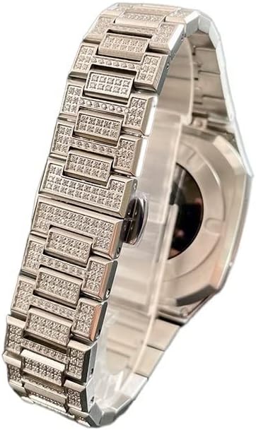 KANUZ KIT de modificare a diamantelor de 45 mm pentru Apple Watch Band Set Set Set de oțel inoxidabil de 45 mm cu curea pentru