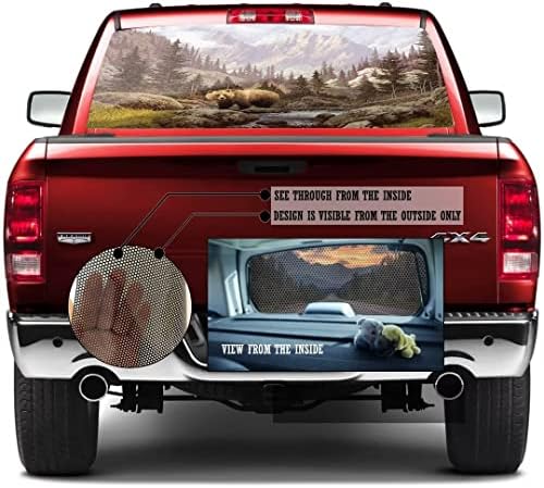 Grizzly Bear Back Geamuri pentru camioane Forțet fereastră din spate Decal Mural sau Tint Fereastră din spate în camion RV