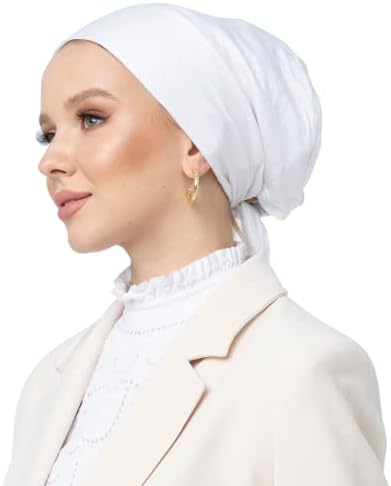 Swanistanbul Women Cotton Hijab Cap Satin Satin Satin Bonnet | Elegant SubsarCarf Head Wrap Hijab Undercap