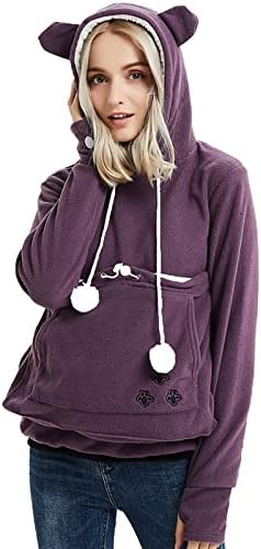 Panouri pentru femei glugă cu glugă pulovere de iarnă de toamnă fleece desăvârșire pentru animale de companie polover pisică