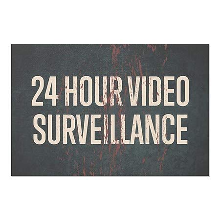 Cgsignlab | „Supraveghere video de 24 de ore -Rust de rugină îmbătrânită” Se agăță de fereastră | 27 x18