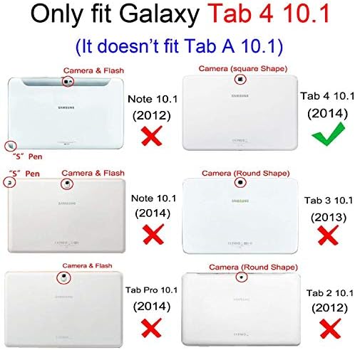 Galaxy Tab 4 10.1 Carcasă - Dteck unghiuri de vizualizare multiple Stand Folio Carcasă Capac de protecție ușoară cu funcție