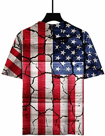 Echipaj de gât pentru doamne cu mânecă scurtă SUA SUA Independență Star Star Graphic Lounge Tops tricouri adolescente 2023