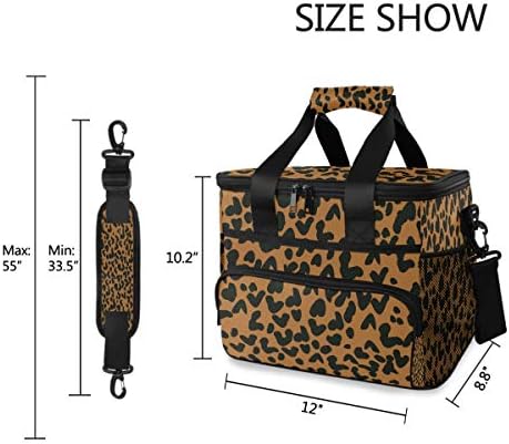 Mnsruu Cooler Bag Leopard Print izolat prânz totes Picnic Bag Container cu curea de umăr reglabilă