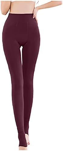 LMSXCT Iarna Catvet cald Leggings pentru femei Elastice Pantaloni Termingi Termali Elastici Fleece Cincinari cu talie înaltă