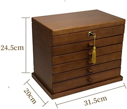 N / A Cutie de depozitare din lemn Organizator cutie de bijuterii stil chinezesc Retro de mare capacitate pin din Noua Zeelandă