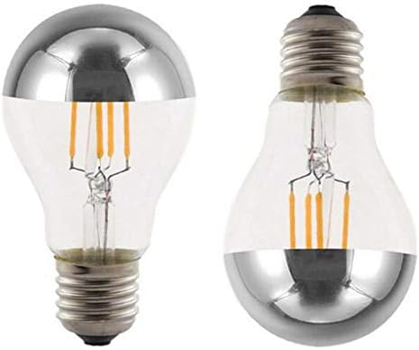 Bec jumătate cromat A60 4W E27 Base LED Filament Vintage Edison bec cu oglindă bec jumătate cromat Argintiu, Pentru Baie Bucătărie