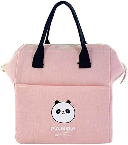 Pungi de prânz izolate SineGux pentru femei geantă drăguță de desene animate Panda Bento tote cu Buzunar frontal cutie de prânz
