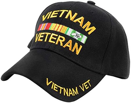 Treasure Gurus US Military Vietnam War Veteran panglică șapcă de Baseball militar Ball Hat Vet cadou negru