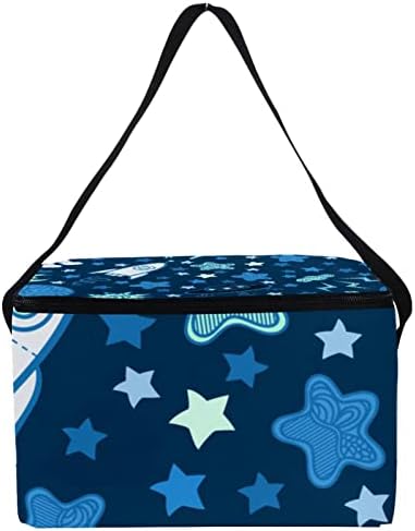 GUEROTKR sac de prânz pentru bărbați,cutie de prânz izolată, cutie de prânz pentru adulți, starry Star Planet spaceship blue pattern