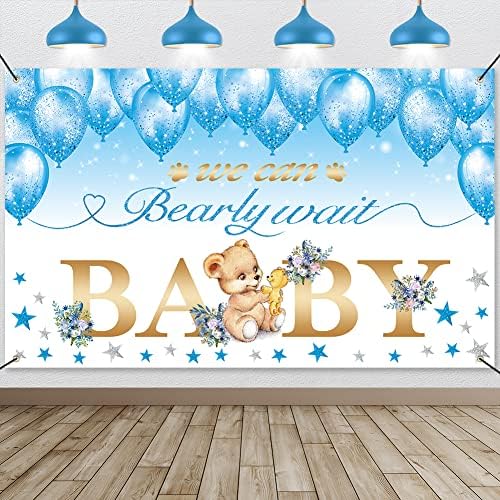 Bear Baby Shower Party & nbsp; fundal putem Bearly așteptați baby shower decoratiuni Baby Bear Baby Shower Banner urs balon
