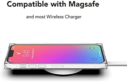 Husă pătrată transparentă ANHONG compatibilă cu iPhone 13 Pro 6.1 inch 2021, Husă transparentă HD colțuri îmbunătățite pernă