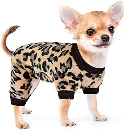 Pijamale de câine pentru câini mici fată băiat de iarnă de iarnă pjs vreme rece cățeluș cu 4 robinete cu picioare pentru chihuahua