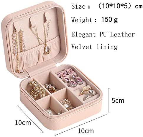 Mykomi Pu piele de piele mică de călătorie cutii de ceasuri Colier Inel de depozitare Organizator Mini bijuterii Casei Double