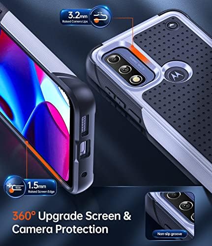 Carcasă Leyi pentru Motorola G Pure/ G Power 2022/ G Play 2023, Moto G Power Carcasa cu [2 pachet] Protectoare de ecran, PC