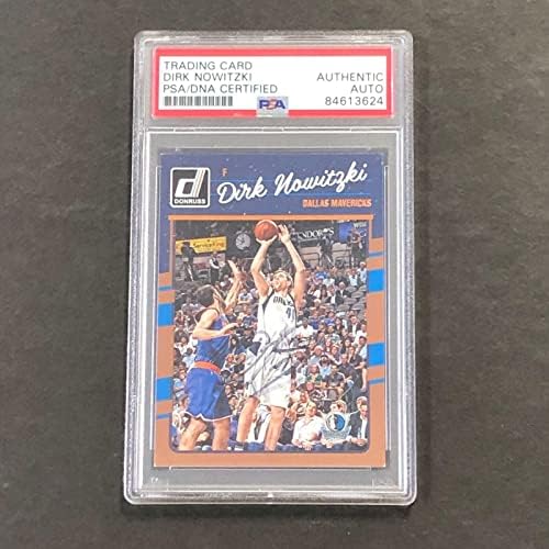 Donruss 77 Dirk Nowitzki Semnat card automat PSA/ADN Mave Slabbed Autographed - Basketball Slabbed Rookie Cards