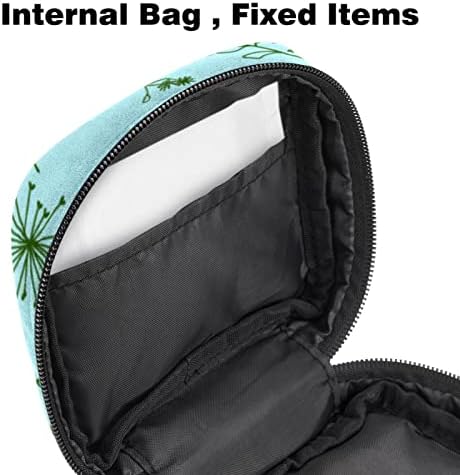 ORYUEKAN sac de depozitare a șervețelului sanitar, pungi portabile reutilizabile cu fermoar Menstrual, pungă de depozitare a tamponului pentru femei Fete, Pastorable Green Wildflower Summer Leaf