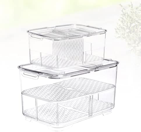 BESTonZON depozitare plastic sigur, dublu strat, congelator Homem Crisper păstrați alimentele sigilate frigider cu două straturi