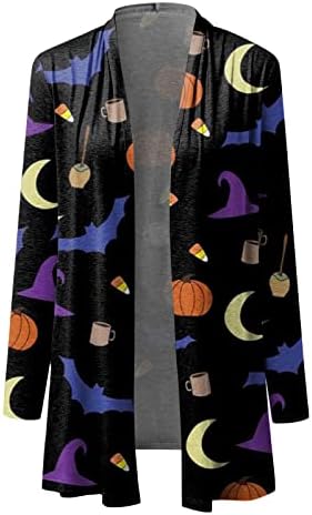 Femei Halloween Casual Camasi imprimare Cardigan jacheta Maneca lunga Top Cardigan camasa jacheta Cardigan bumbac Pulovere pentru