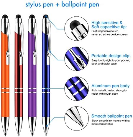 Zoonnis Stylus Pen, 2 în 1 stilouri de stilou cu capacitate universală și pixuri de bilă de cerneală neagră pentru dispozitive