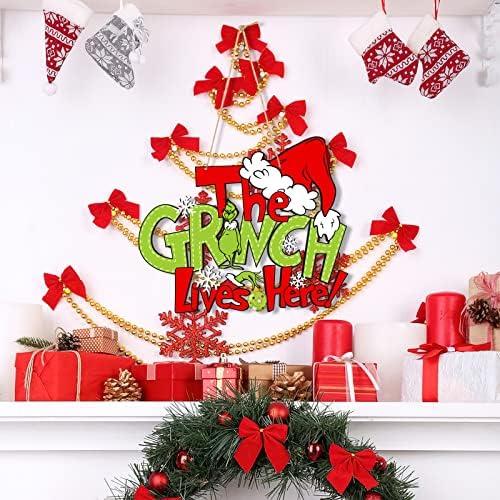 Decorațiuni de Crăciun Semn de suspendare - Semn de ușă din lemn de Crăciun hoț furat decor pentru vacanță decorațiuni de arbori