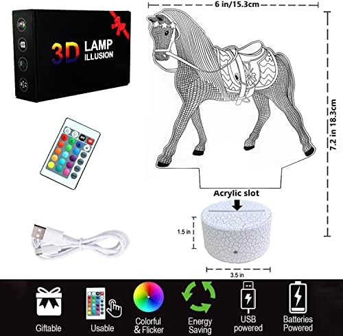 Cadouri de cai lumini de noapte pentru copii cu telecomandă & amp; Smart Touch lampă de cai pentru decorul camerei pentru copii