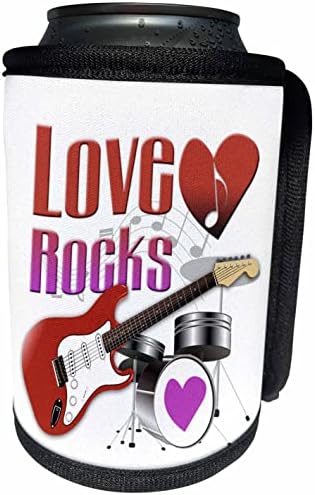 3Drose Image of Words Love Rocks cu echipament de bandă - Can Can Cooler Bottle Wrap