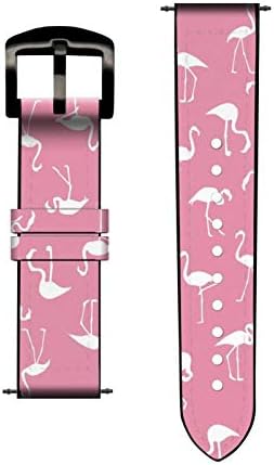 Ca0472 roz Flamingo model piele & amp; Silicon Curea de bandă ceas inteligent pentru Garmin abordare S40, Forerunner 245/245/645/645,