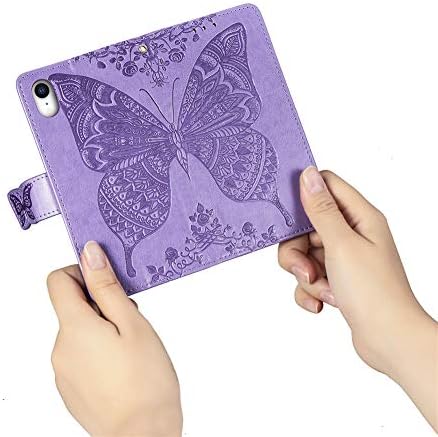 MRSTERUS pentru iPhone Xr caz fluture relief Premium PU piele Bookstyle Flip portofel caz cu slot pentru Card suport Magnetic