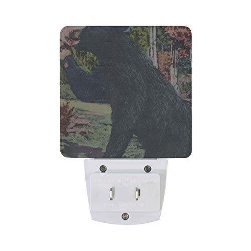 Night Light Bear Set Animal de 2 senzor Auto Dusk la Dawn Night Light Plug în interior pentru adulți 2012106