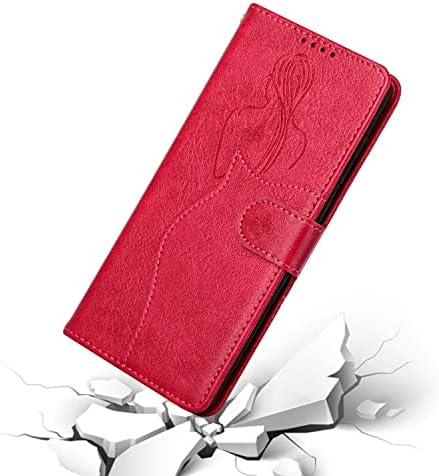 IVY caz pentru pentru Sony Xperia 1 ii Sexy Fata Spate portofel caz Flip Cover pentru Sony Xperia 1 ii-roșu