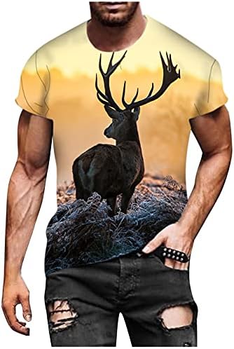 Cămăși pentru bărbați Fashion Animal Grafic imprimat Color Tee Tricou cu mâneci scurte cu mâneci scurte