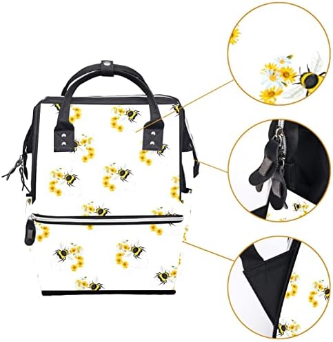 Geantă de scutec pentru bebeluși galben de albine, rucsac personalizat pentru maternitate, geantă de călătorie pentru mamă
