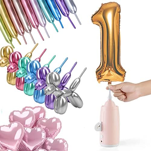 Pompă electrică cu balon Magic, pompă electrică portabilă pentru suflante de aer pentru petreceri cu 1 duză 1 tăietor de baloane