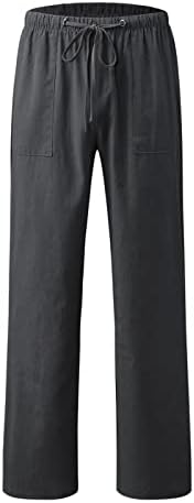 Pantaloni de amestec de lenjerie kcjgikpok pentru femei, pantaloni de linie casual cu talie mare cu talie înaltă cu talie largă cu o talie înaltă, cu buzunare, femei jambiere pentru femei